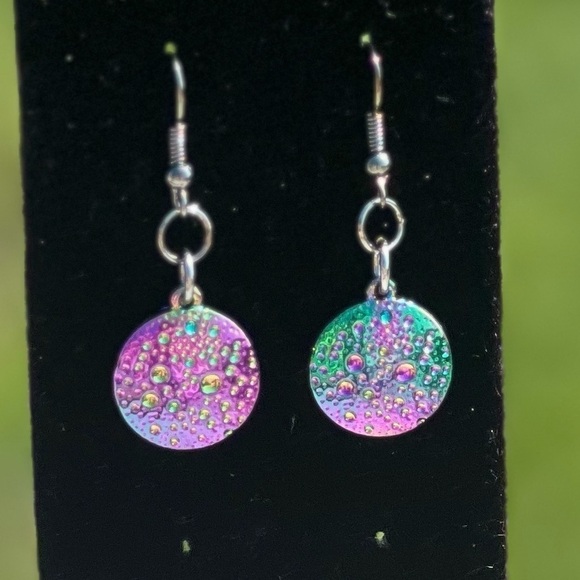 Round dangle earrings- Mermaid tail - Picture 6 of 6